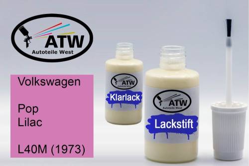 Volkswagen, Pop Lilac, L40M (1973): 20ml Lackstift + 20ml Klarlack - Set, von ATW Autoteile West.